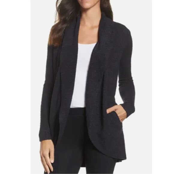 Barefoot Dreams CozyChic Lite Circle Cardi sweater black cardigan XL - Picture 1 of 10
